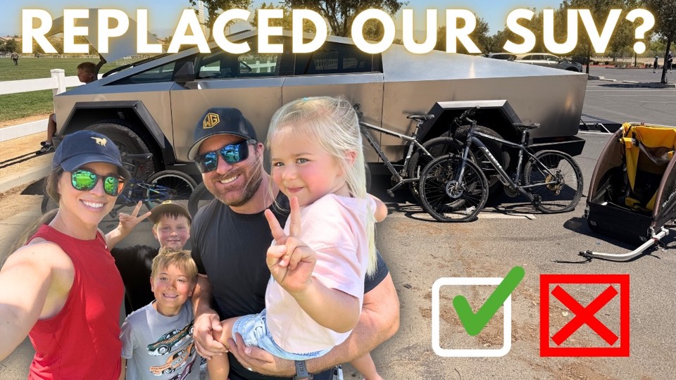 Andy, his wife, and their three children in the Weekend Gold family SUV video